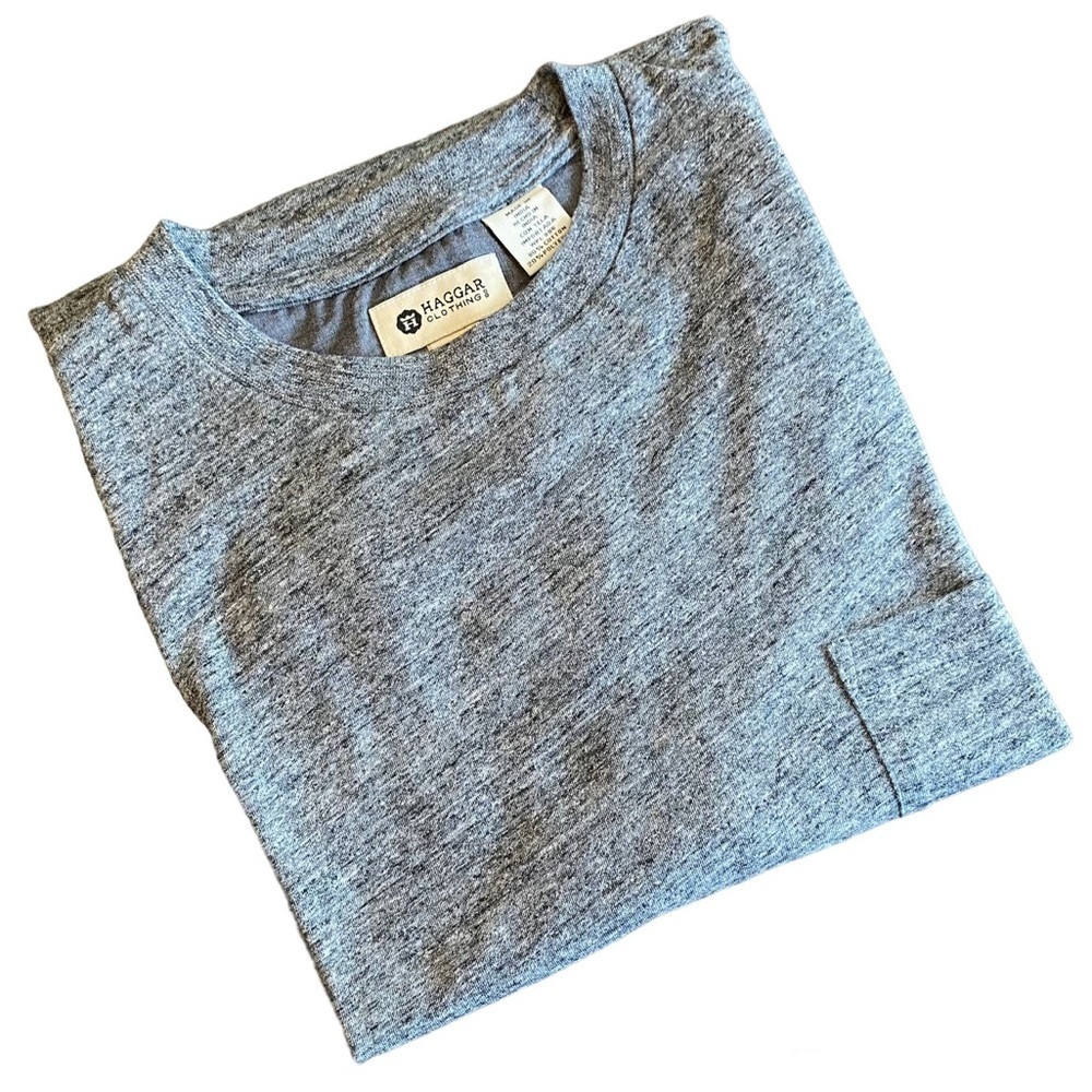 Haggar Men’s Heathered Gray Short Sleeve Tee Shirt Size Large